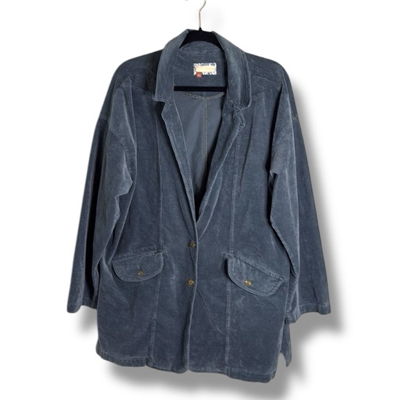 Pilcro Gray Washed Corduroy Blazer Size Large - Picture 1 of 7
